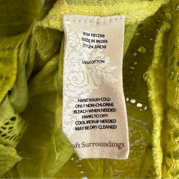 Soft Surroundings Chartreuse Eyelet Senorita Dress - Picture 12 of 12